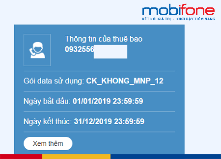 Kiểm tra thời gian cam kết sim MobiFone