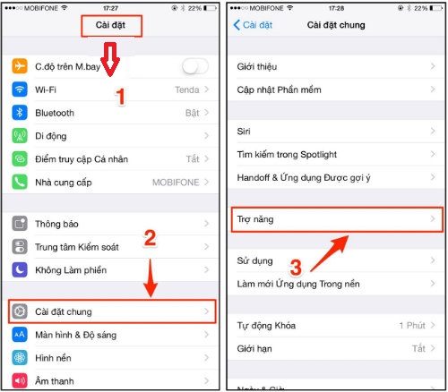 Tắt chế độ người khiến thị trên iPhone 