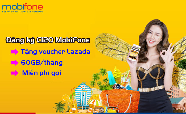 MobiFone khuyến mãi đăng ký gói C120 tặng voucher Lazada