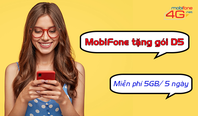 MobiFone tặng miễn phí 5 chu kỳ gói D5