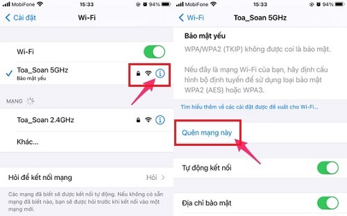 lỗi iPhone 12 bị mất kết nối mạng