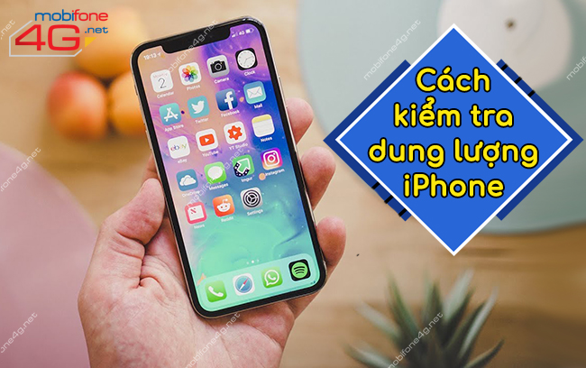 kiểm tra dung lượng còn trống trên iPhone