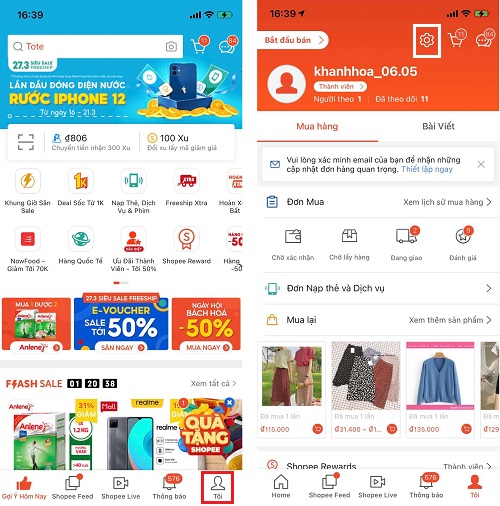 liên kết Shopee với Facebook 