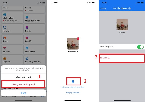 xóa tài khoản Facebook lưu trên iPhone