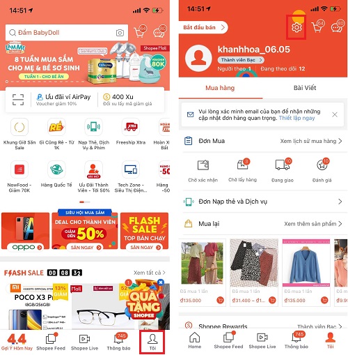 tắt thông báo Shopee trên iPhone