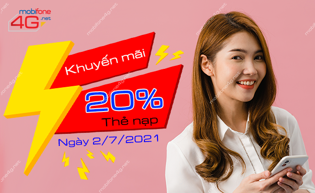 mobifone khuyen mai 20 the nap truc tuyen ngay 2 7 2021