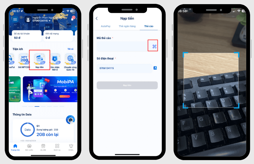 nap tien dien thoai bang the cao mobifone