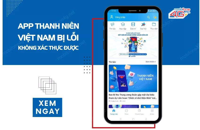 App thanh nien Viet Nam bi loi khong xac thuc duoc