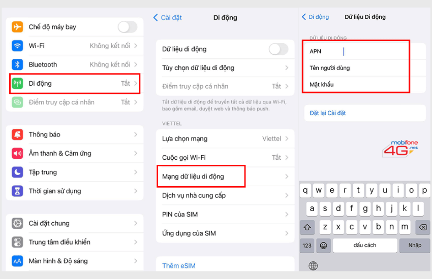 cai apn mobifone cho iphone