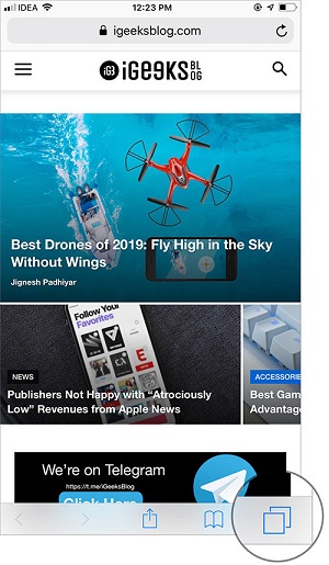 Mẹo tắt nhiều tab Safari cùng lúc trên iPhone Mẹo tắt nhiều tab Safari cùng lúc trên iPhone