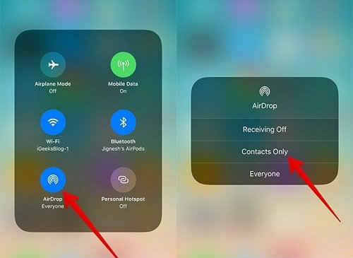 Cách bật Airdrop trên iPhone Xs Max Cách bật Airdrop trên iPhone Xs Max