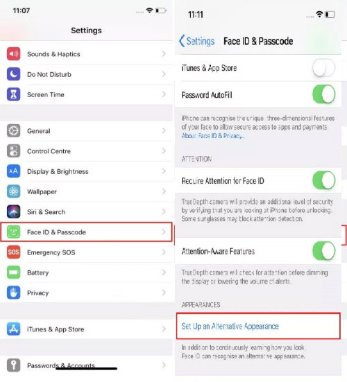 Cài đặt 2 Face ID Cài đặt 2 Face ID
