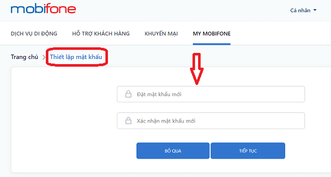 dat mat khau moi mobifone portal