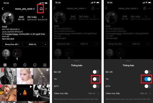 bật thông báo Story trên Instagram bật thông báo Story trên Instagram