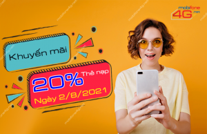mobifone khuyen mai 20 the nap truc tuyen ngay 2 8 2021