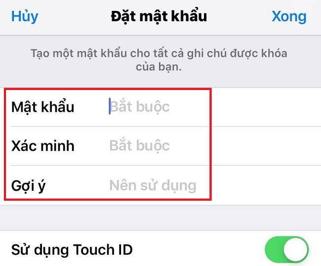 cac buoc lay lai mat khau ghi chu cu tren iphone