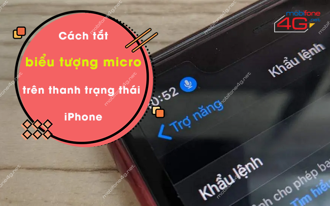 cach tat bieu tuong micro tren thanh trang thai iphone