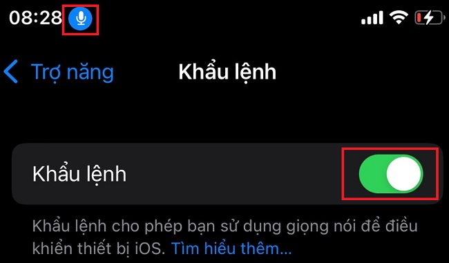 tat bieu tuong micro tren thanh trang thai iphone sieu de