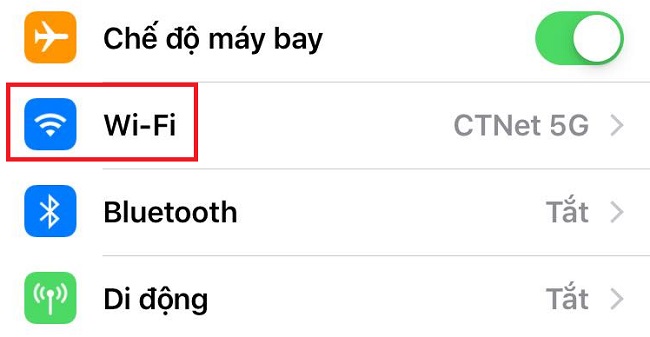 điện thoại iPhone không bắt được wifi