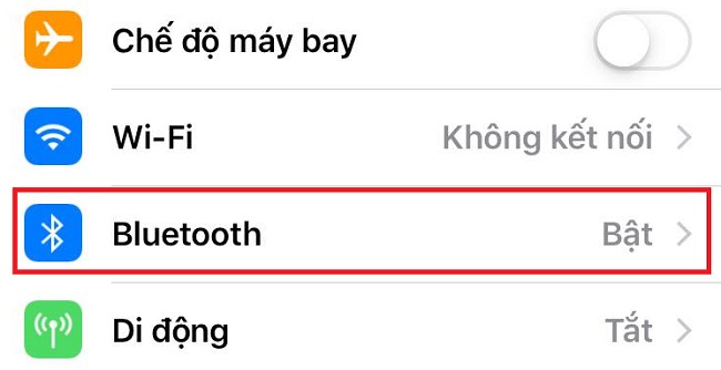 tắt kết nối tai nghe Bluetooth với điện thoại iPhone