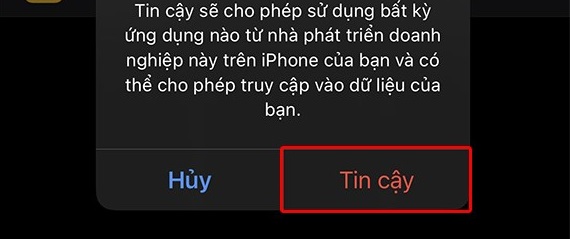 thủ thuật xác nhận tin cậy trên ứng dụng iPhone