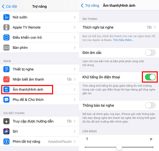 cách bật khử tiếng ồn trên iPhone