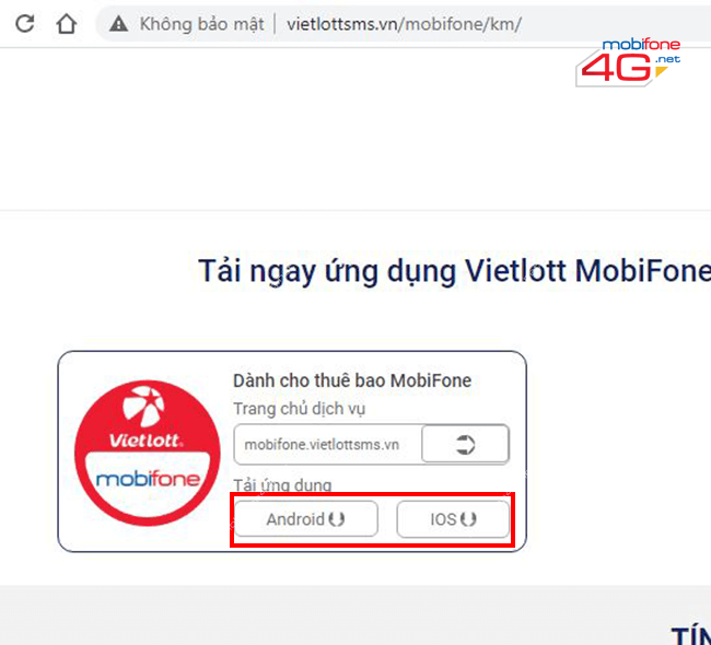 cach tai ung dung vietlott sms mobifone