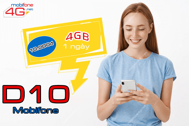 Gói D10 MobiFone 1 Ngày 10K Miễn Phí 1.5GB Tốc độ Cao