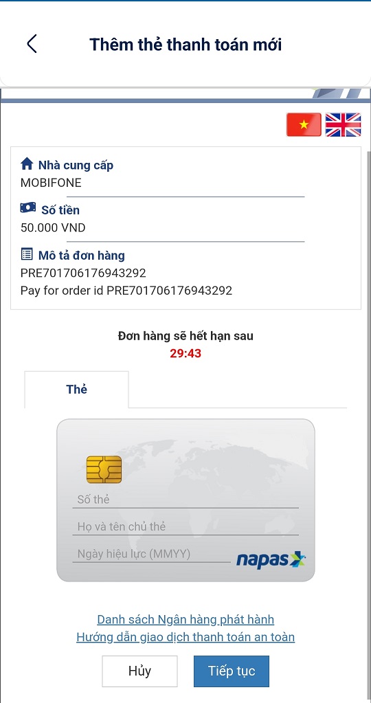 thanh toan cuoc tra sau tren my mobifone